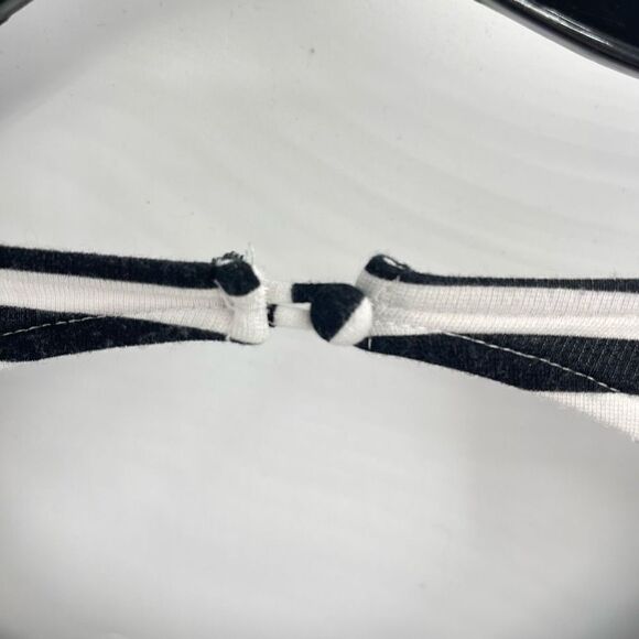 American Eagle Womens Striped Dress Cutout Back Stretch White Black Medium - Picture 5 of 10